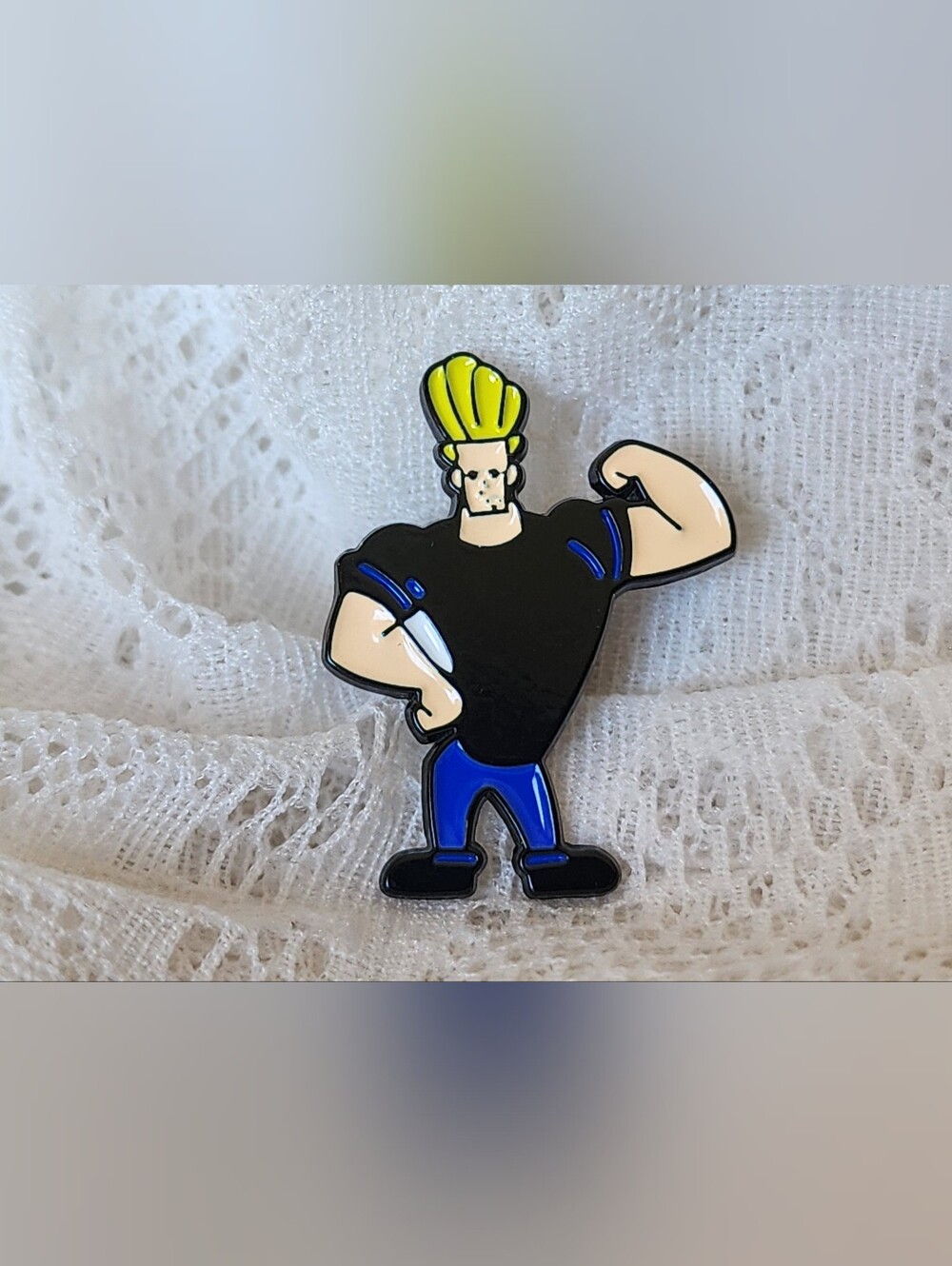 💪 🕶️ "Johnny Bravo" Flexing Cartoon Enamel Pin